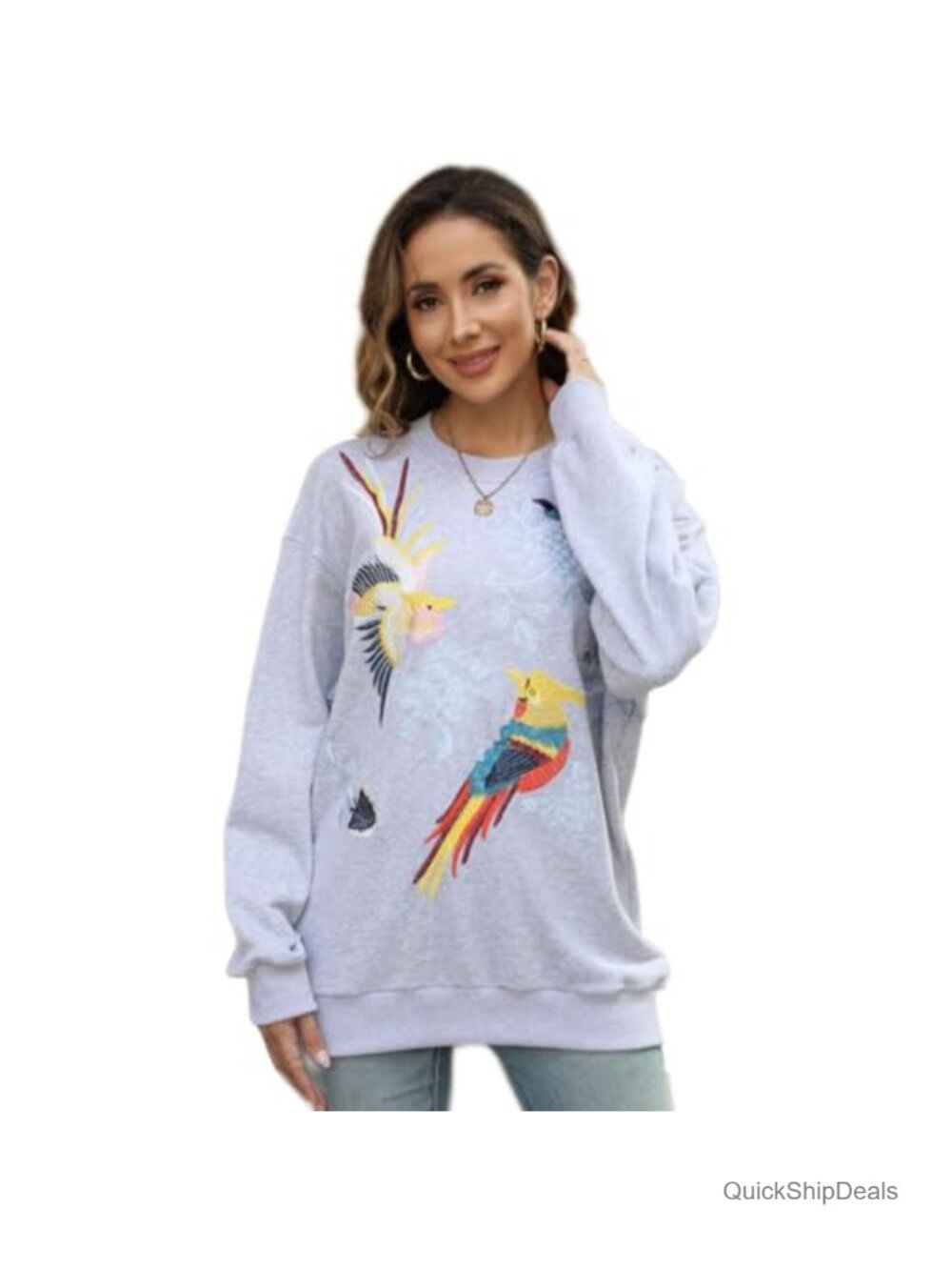 Boho Embroidered Peasant Tunic Top Long Sleeve Rayon Blouse